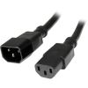 StarTech.com 3ft (1m) Heavy Duty Extension Cord, IEC C14 to IEC C13 Black Extension Cord, 15A 125V, 14AWG, Heavy Gauge Power Cable