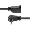 StarTech.com 6ft (2m) Power Extension Cord, Right Angle NEMA 5-15P to NEMA 5-15R, 13A 125V, 16AWG, Black, Flat Outlet Extension Cable