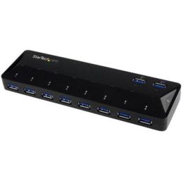 StarTech.com 10-Port USB 3.0 Hub with Charge and Sync Ports - 2 x 1.5A Ports - Desktop USB Hub and Fast-Charging Station