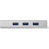 StarTech.com 3 Port Portable USB 3.0 Hub plus Gigabit Ethernet - Built-In Cable - Aluminum USB Hub with GbE Adapter