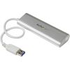 StarTech.com 4 Port Portable USB 3.0 Hub with Built-in Cable - Aluminum and Compact USB Hub