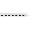 StarTech.com 7 Port Compact USB 3.0 Hub with Built-in Cable - Aluminum USB Hub - Silver