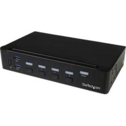 StarTech.com 4-Port DisplayPort KVM Switch - DP KVM Switch with Built-in USB 3.0 Hub for Peripherals - 4K 30 Hz